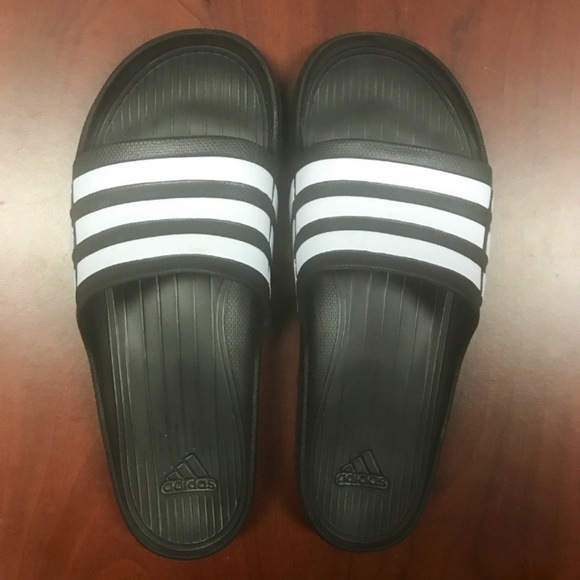 adidas Other - Adidas Mens Black & White Slides Sandals 11